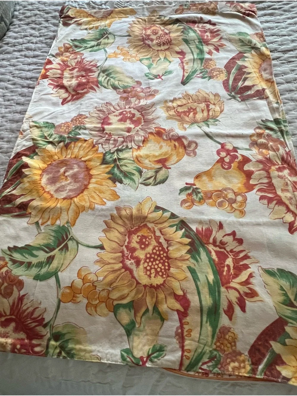 Sunflower Floral Tablecloth - Warm Red & Yellow